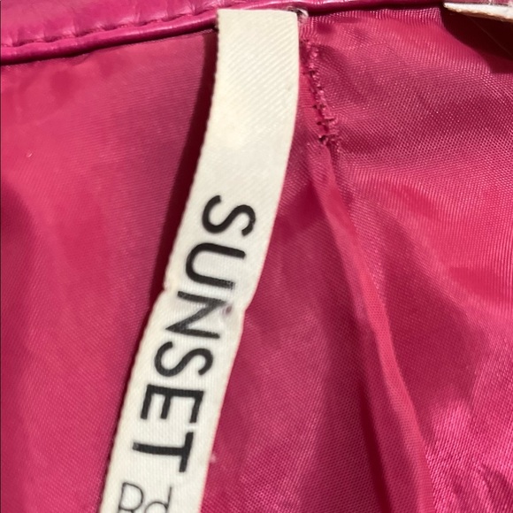 Sunset brand pink faux leather jacket size S - Picture 3 of 4